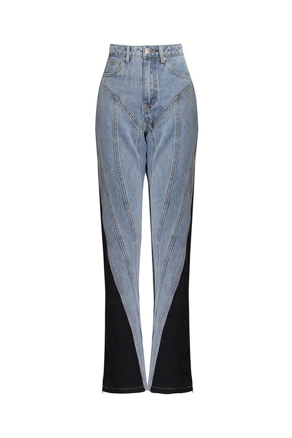 Edge Contrast Hybrid Slim Fit High Waist Sculpted Denim Spiral Jeans