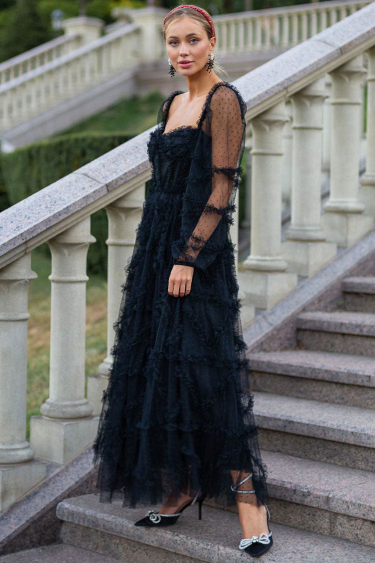 LUCIA Sheer Bustier Corset Tulle Formal Gown