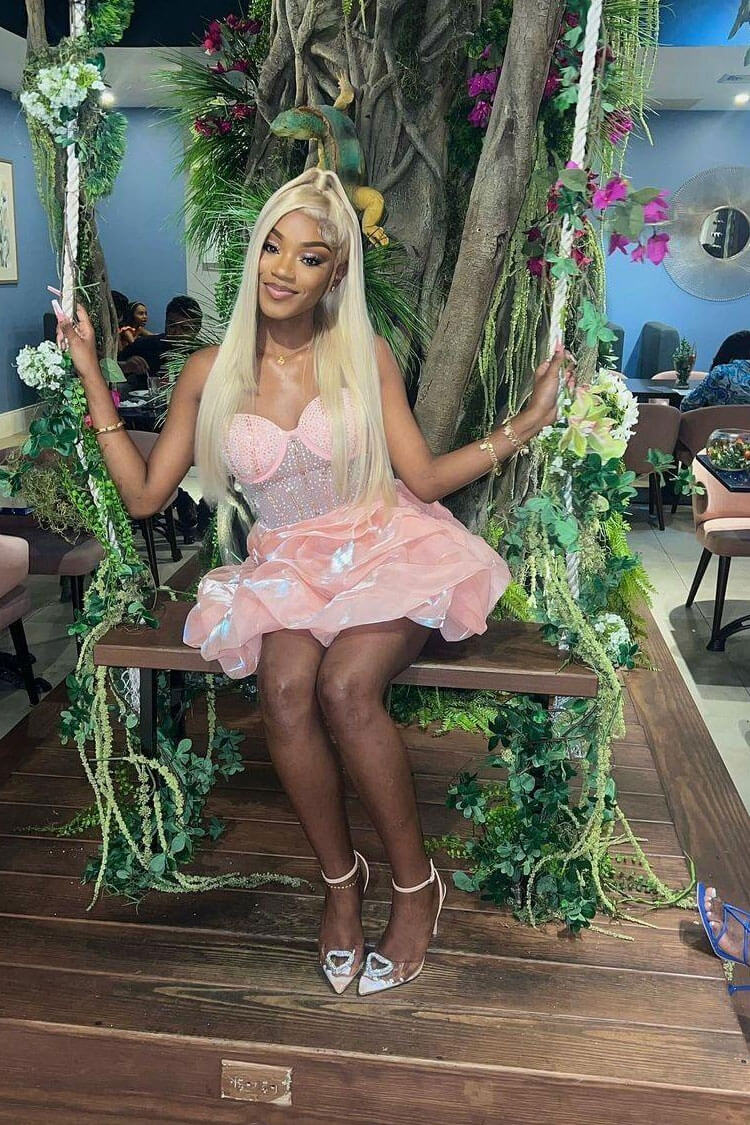 Sparkly Rhinestone Sheer Mesh Sleeveless Ruffle Party Mini