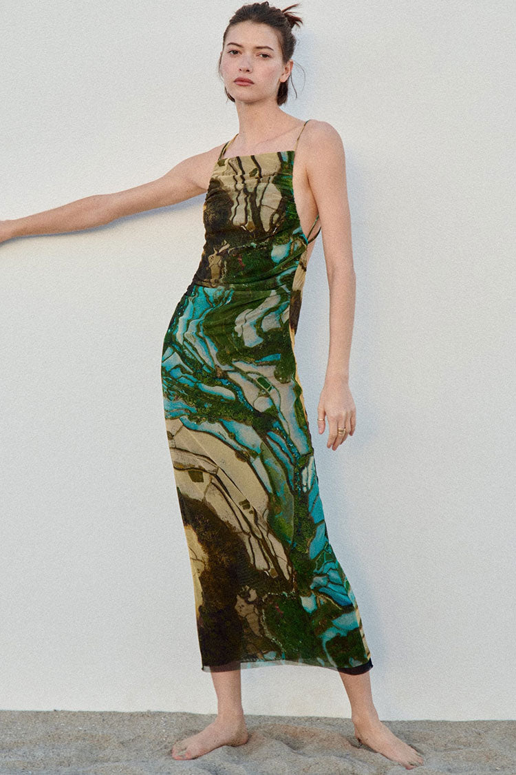 Topshop tie dye sales mesh midi dress