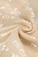 Glitter Rosette V Neck Cutout Ruched Long Sleeve Sequin Evening Maxi Dress