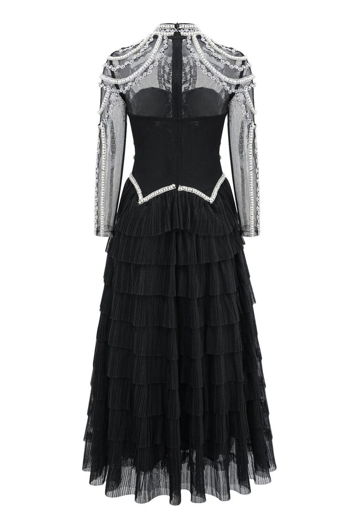 約5.3万円 タグ付 Arobe Pearl Frill Dress BLACK Pearl Frill Dress BLACK | Arobe OFFICIAL ONLINE STORE