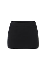 Minimalist Monochrome Ribbed Low Rise Bodycon Micro Mini Knit Skirt