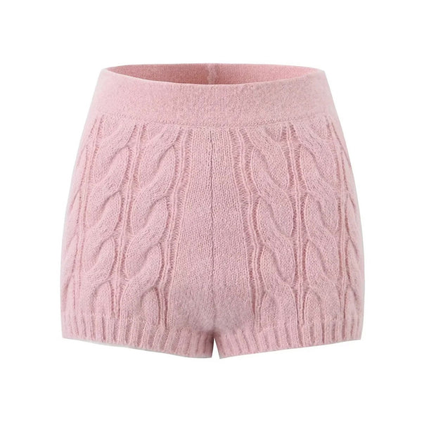 aclent Lace cable knit short pants