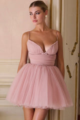 Pretty Sweetheart Neck Bow Ruched Tulle Fit & Flare Slip Party Mini Dress