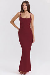 Sexy Butterfly Applique Ruched Bodycon Mesh Mermaid Evening Maxi Dress
