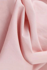 Sweet Ruched Knot Puff Sleeve Pleated Trim Cotton Blend Mini Dress - Pink
