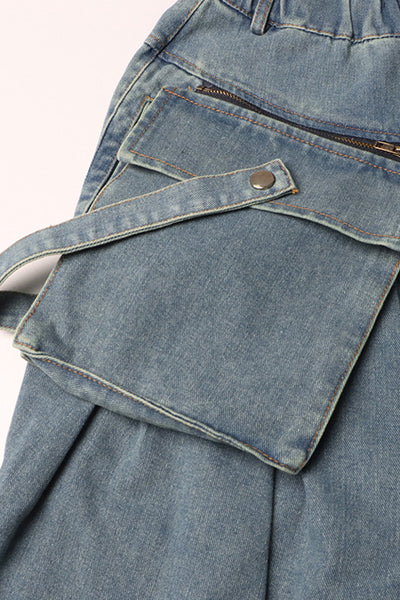 Versatile High Rise Exposed Zipper Wide Leg Full Length
