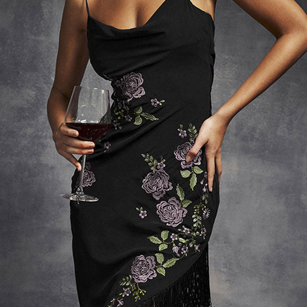 Cocktail and party floral midi cheap dress
