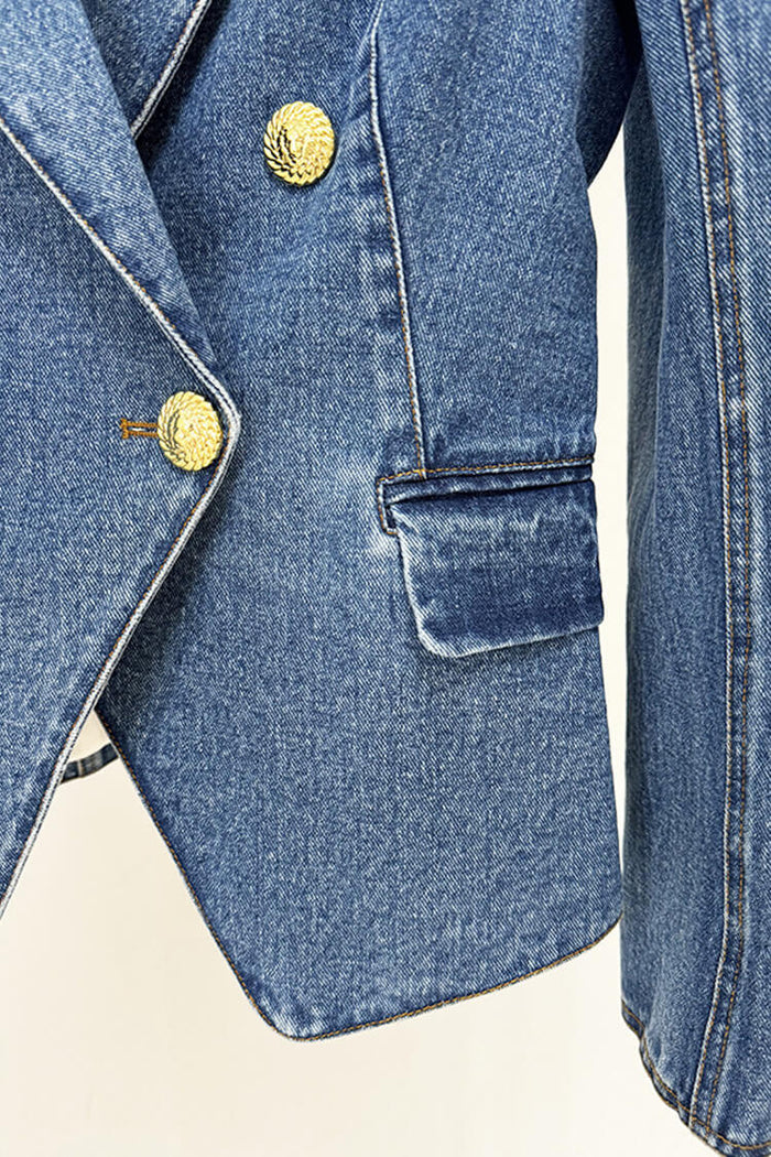 L'AGENCE Yari Denim Collarless Jacket | Saks Fifth Avenue