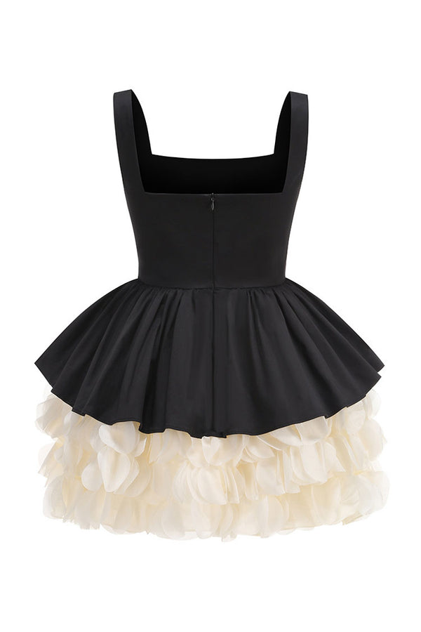 Vintage Sleeveless Corset Ruched Tiered Ruffle Tulle Party Mini Dress
