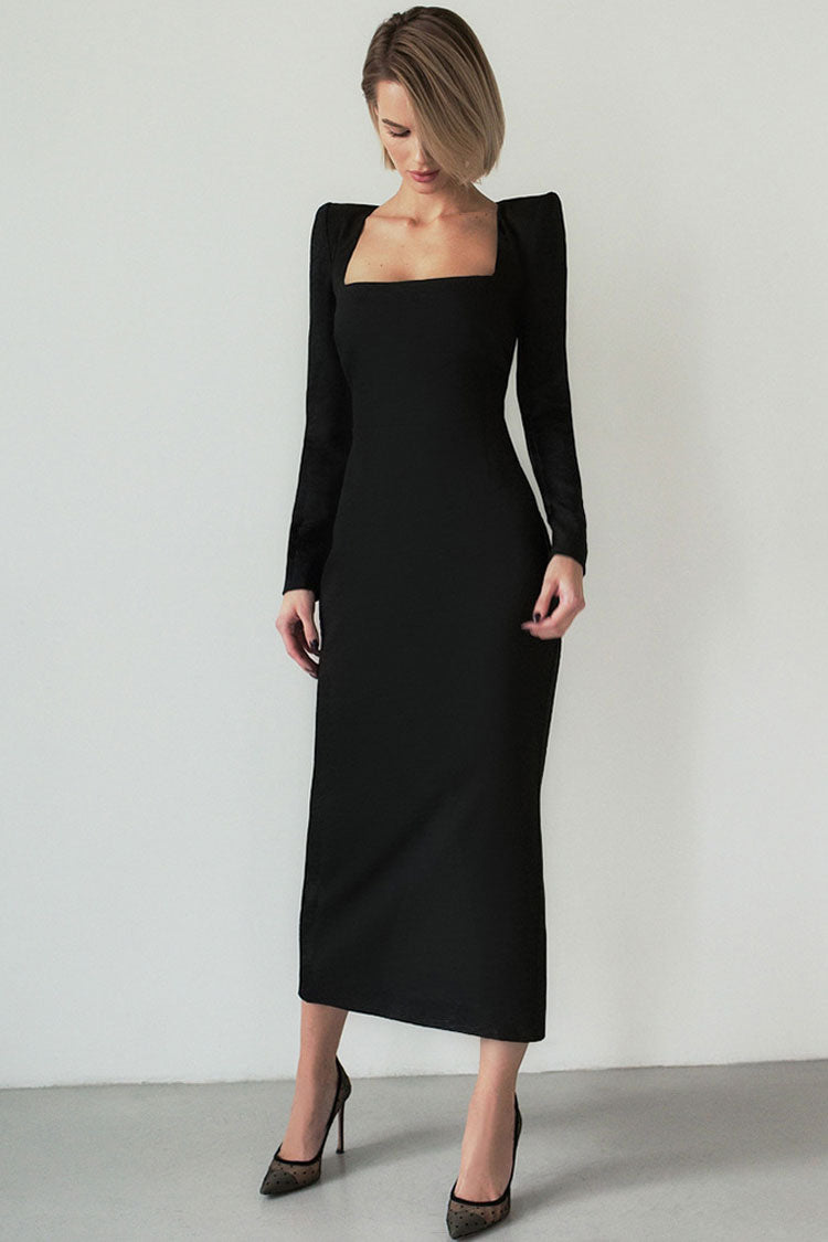 Long sleeve midi party dress hot sale