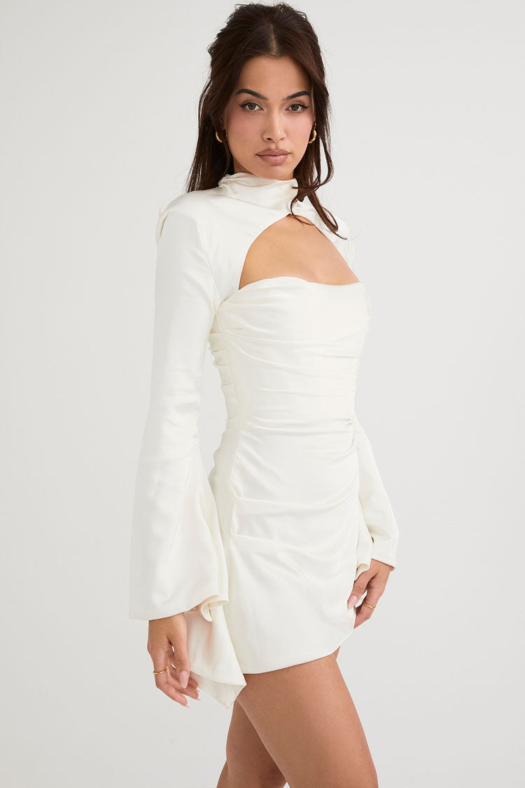 BINI Ivory Silky Satin Dress Fabric Plain Material 44/45