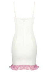 Sparkly Starfish Sequin Bandage Cocktail Party Mini Dress - White