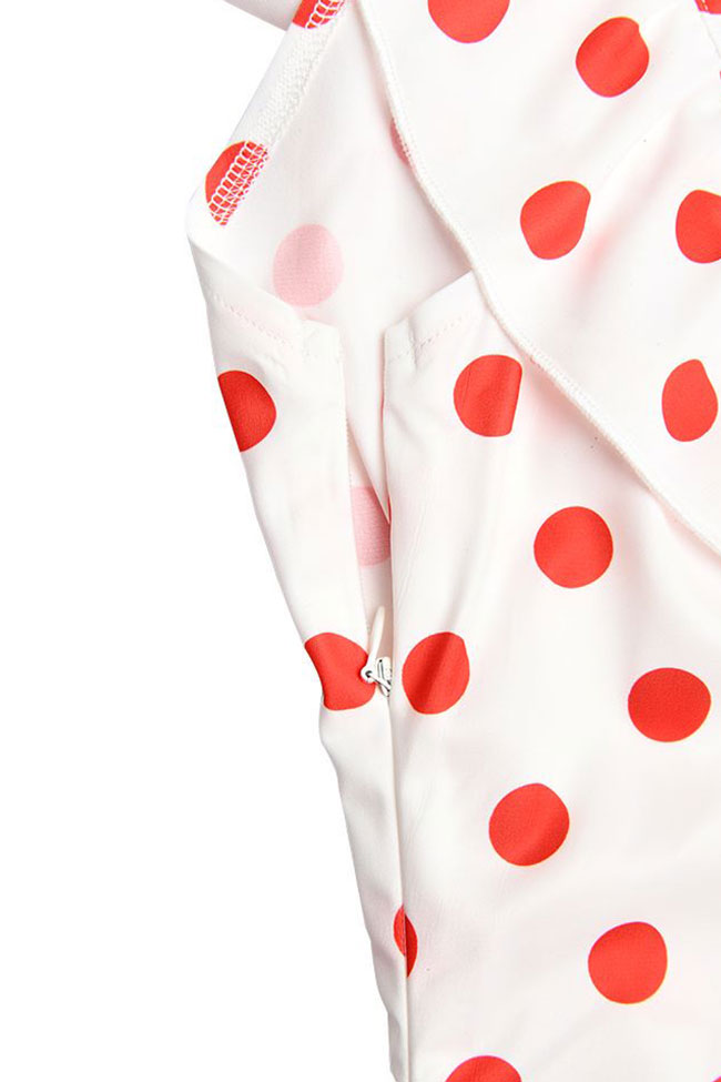 Vintage Polka Dot Printed Ruffle Off Shoulder Summer Midi Sundress - White